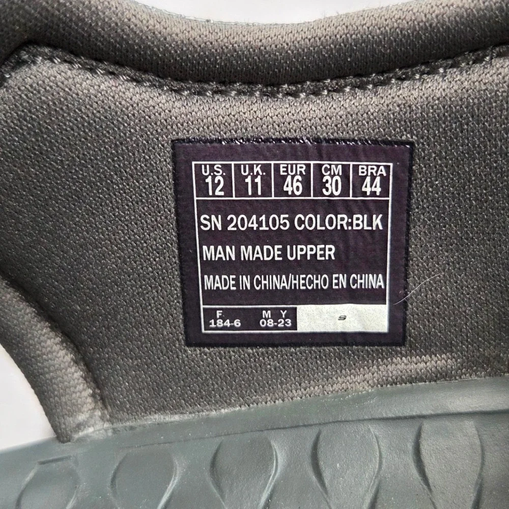 Skechers Tresmen Garo Luxe Foam Sandal Mens 12 Black Charcoal Triple Strap‎